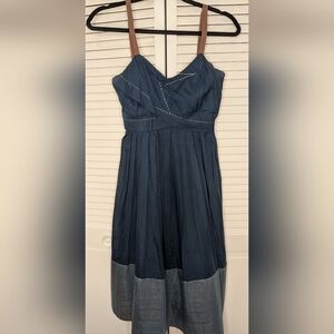 BIAN Brand Elegant Blue Sleeveless Midi Dress Size Small